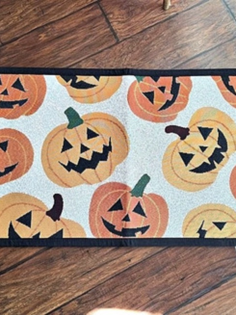 Waverly Pumpkin Halloween Door Mat Orange & Black 20" X 34"